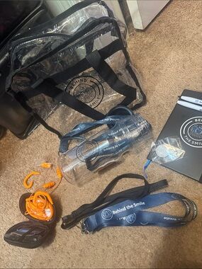 Amazon Clear PVC Tote Bag and Blue Branded Accessories Set